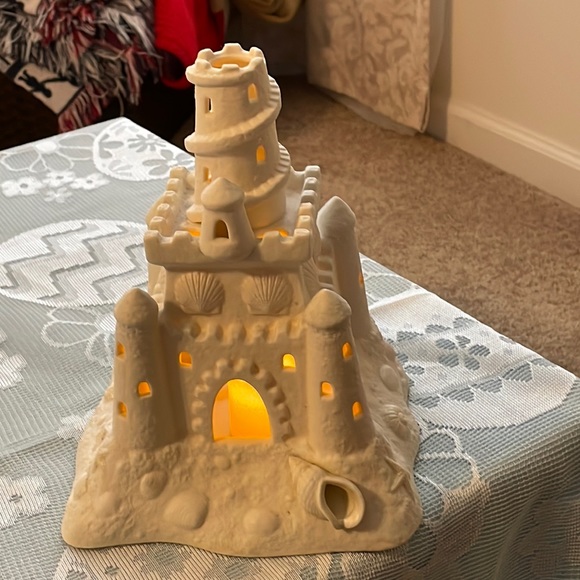 PartyLite Accents Partylite Sand Castle Candle Holder Bisque